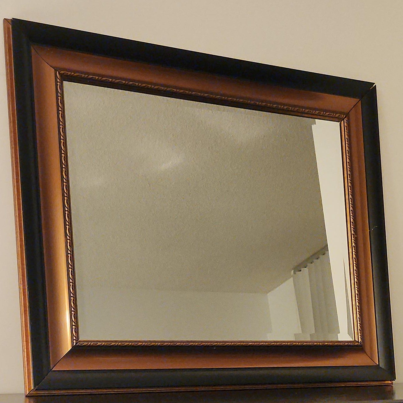 Framed Wall Mirror - Black and Gold thumbnail