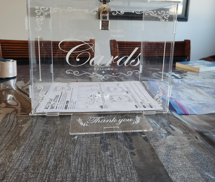 Acrylic Wedding Card Box with Lock thumbnail