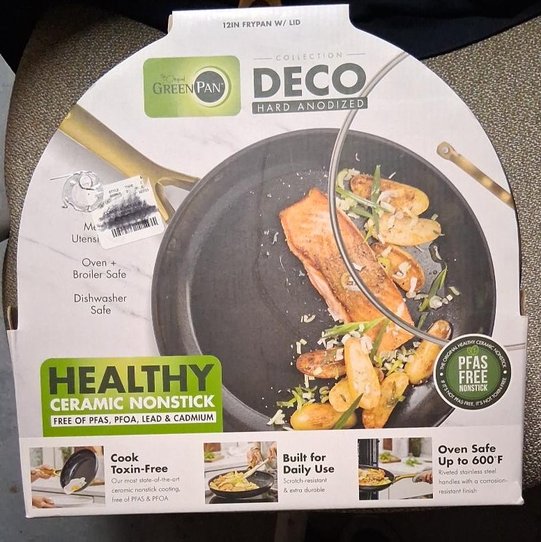 GreenPan Deco Hard Anodized 12in Frypan w/ Lid