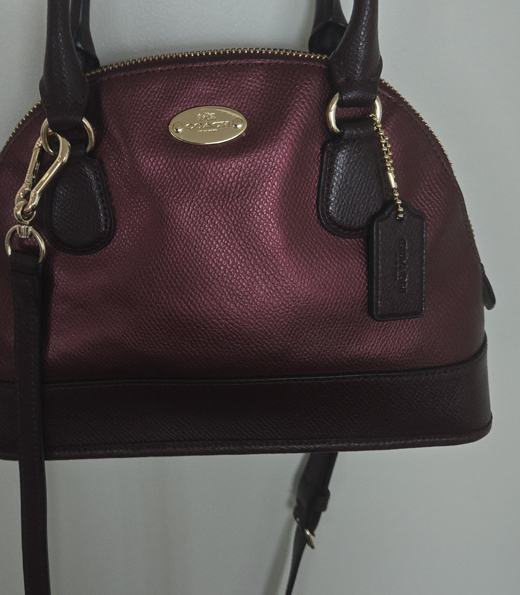 Coach Dome Satchel Burgundy