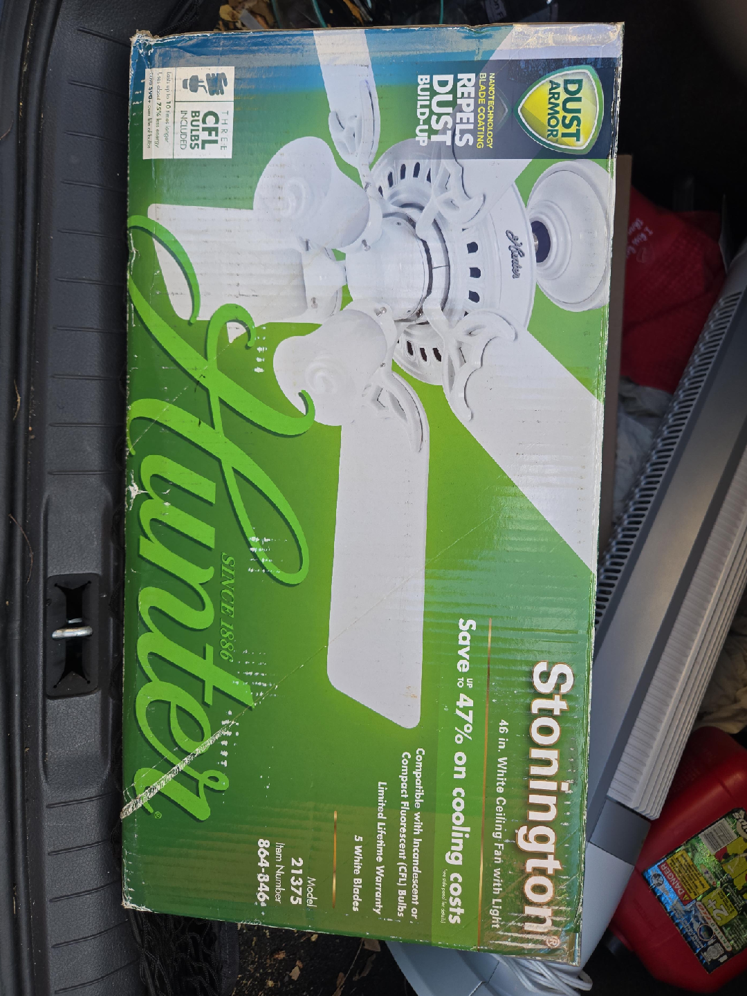 Hunter Stonington 46 in. White Ceiling Fan