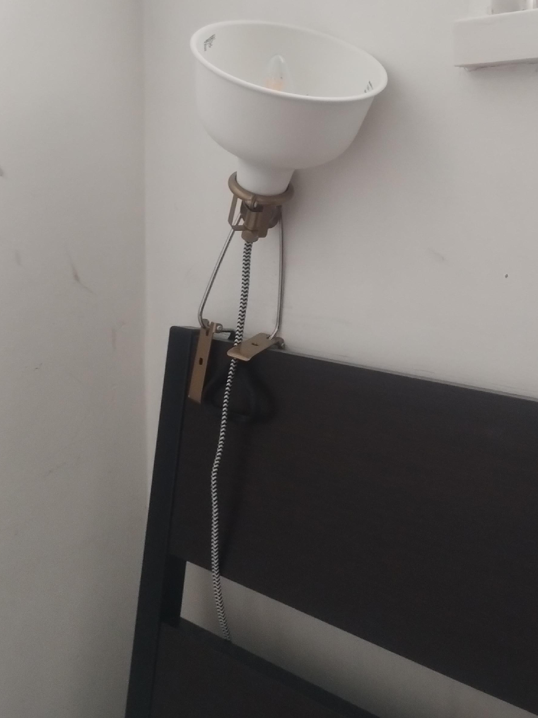 White Bedside Clamp Lamp thumbnail