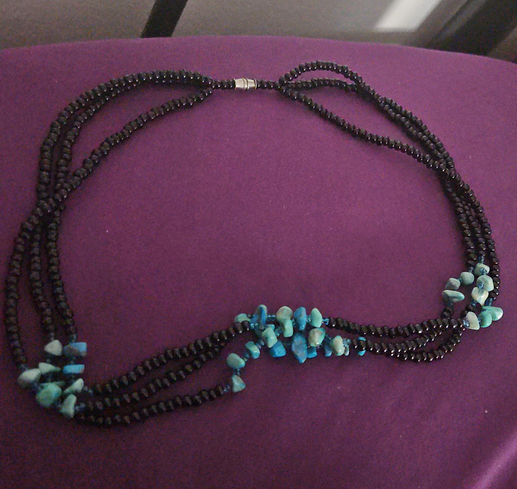 Beaded Necklace with Turquoise Accents thumbnail