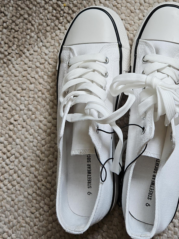 White Canvas Sneakers Size 9