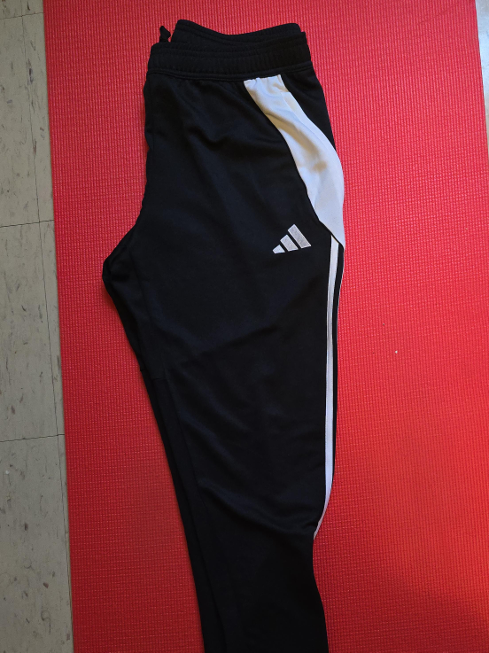 Adidas Black & White Track Pants - Size L image indicator(1)