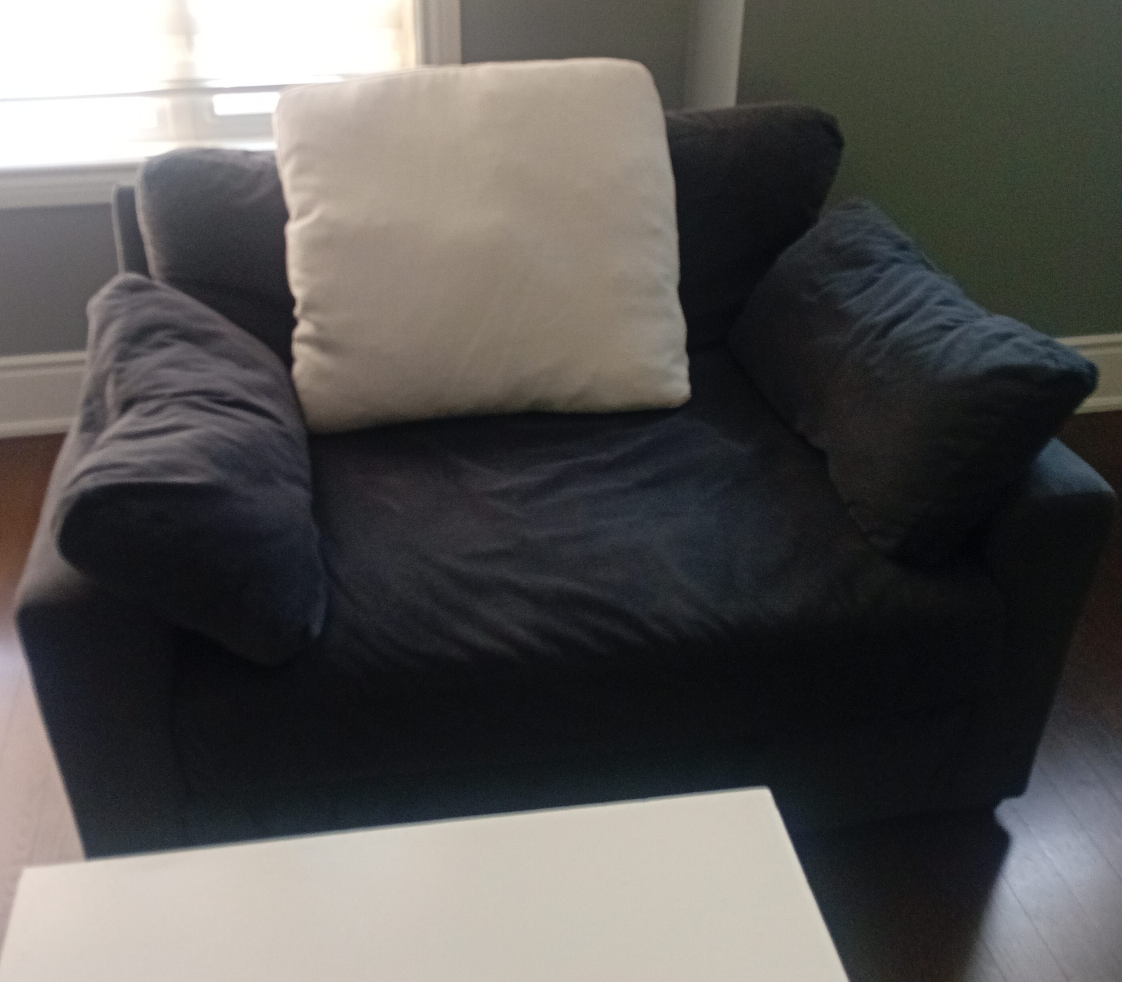 Dark Grey Armchair with Cushions thumbnail