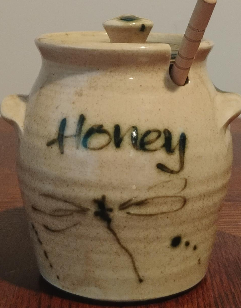Handmade Ceramic Honey Pot with Dipper thumbnail