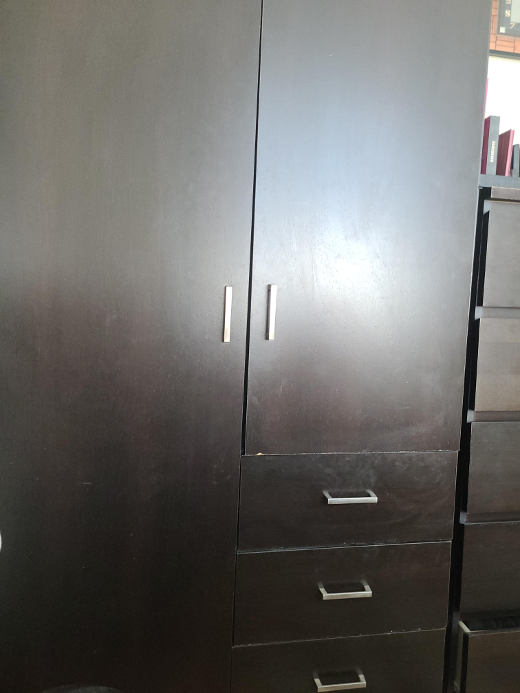 Dark Brown Wardrobe with Drawers thumbnail