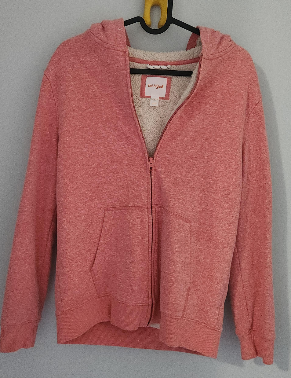 Cat & Jack Pink Sherpa-Lined Zip-Up Hoodie - Size 12/14 thumbnail