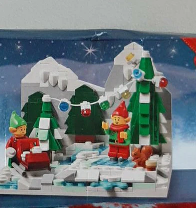 Lego Christmas Elves Scene