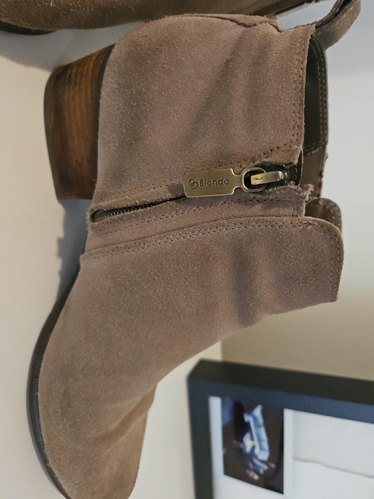 Blondo Taupe Suede Ankle Boots thumbnail