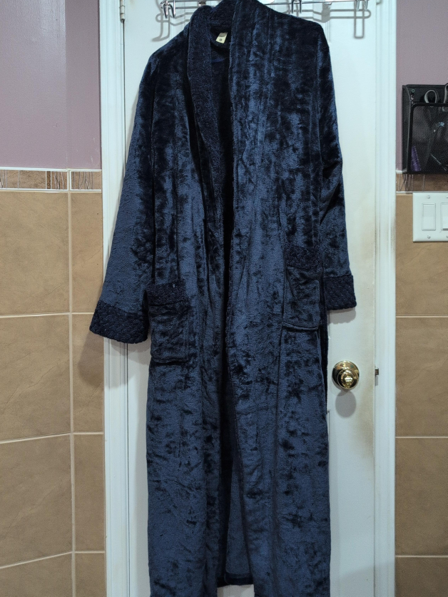 Navy Blue Plush Robe thumbnail