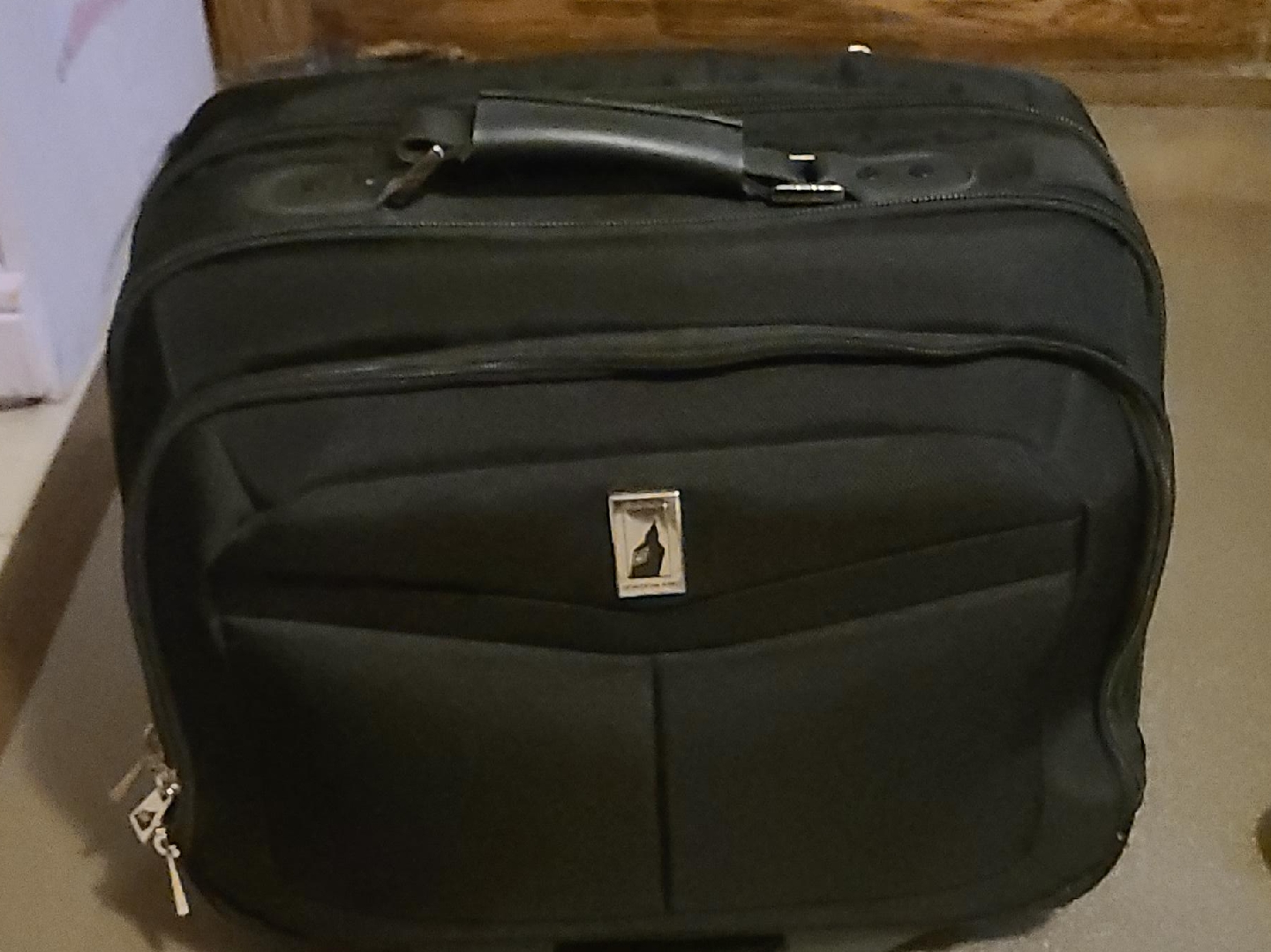 London Fog Black Rolling Carry-On Suitcase