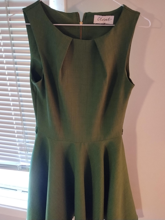 Closet London Green Fit & Flare Dress image indicator(1)