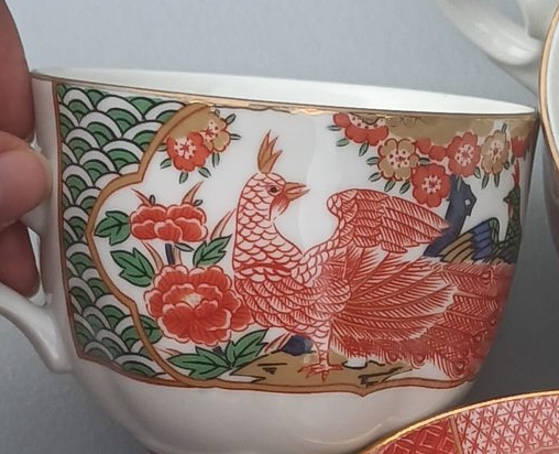 Vintage Japanese Tea Cup with Phoenix Design thumbnail