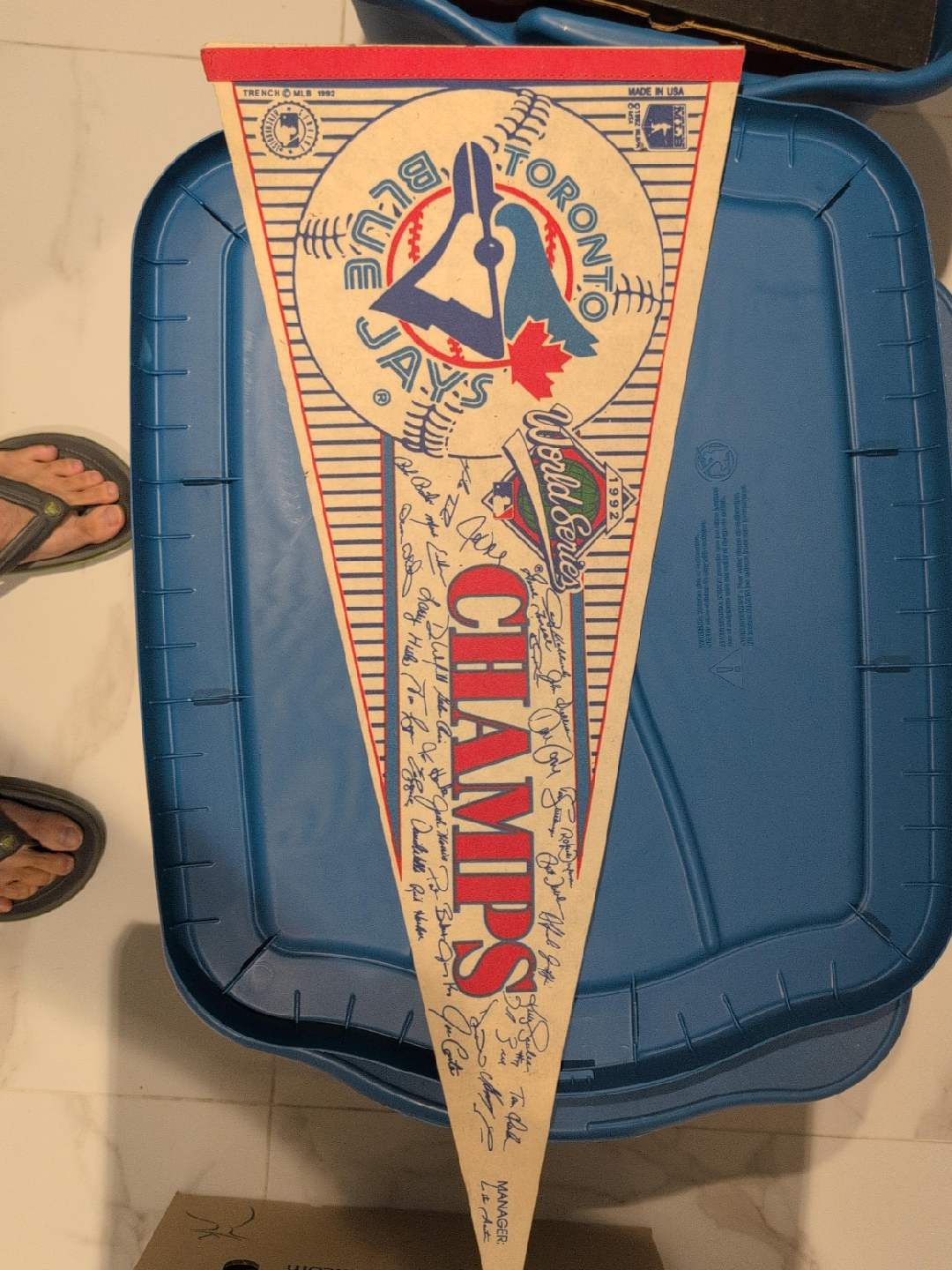 Toronto Blue Jays 1992 World Series Champs Pennant thumbnail