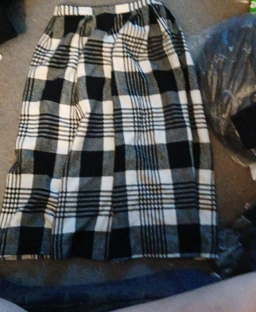 Plaid Skirt - Black and White thumbnail