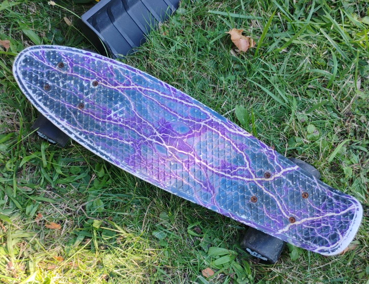 Penny Board Skateboard - Purple Lightning Design thumbnail