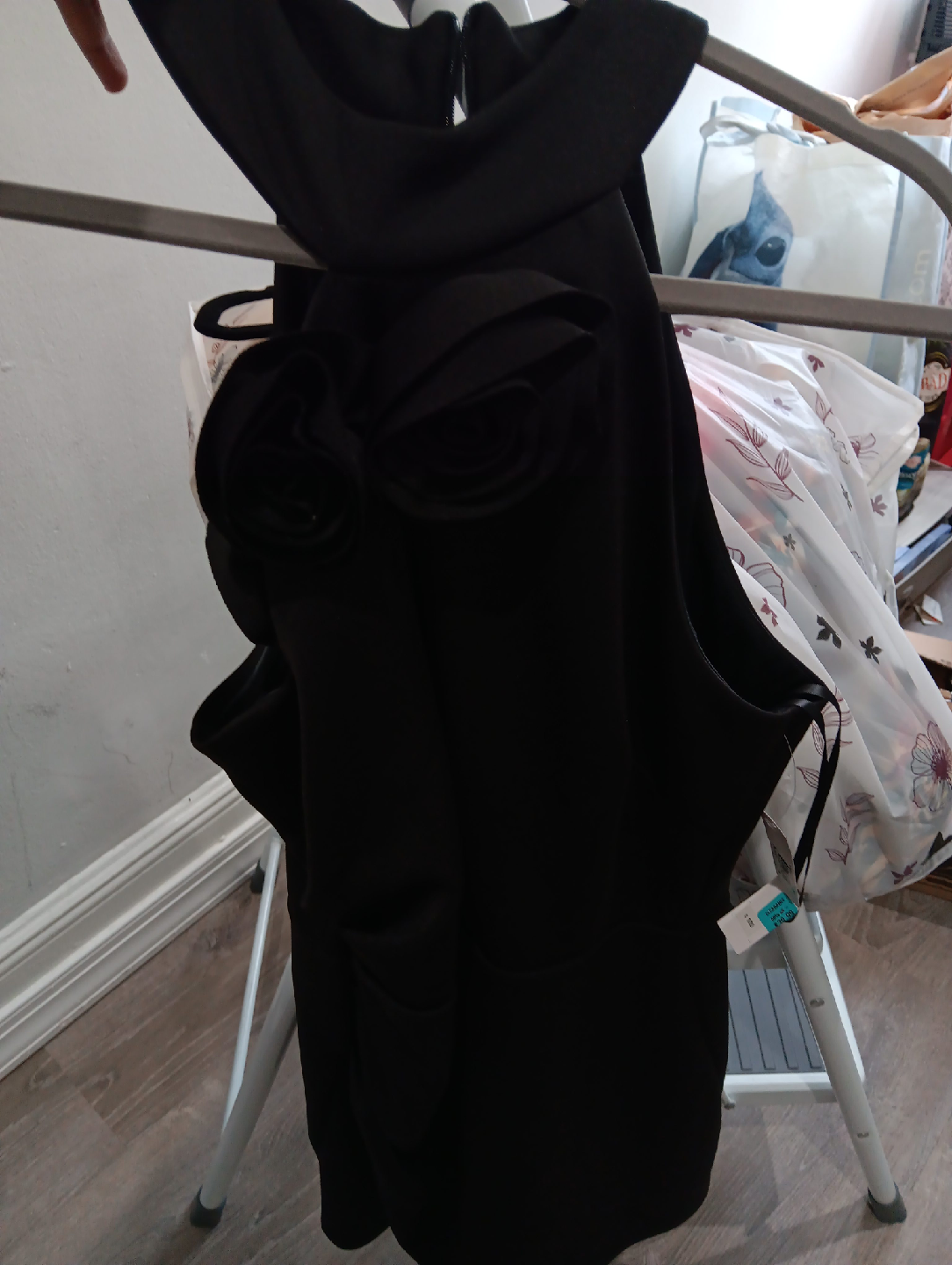 Black Dress with Flower Detail thumbnail