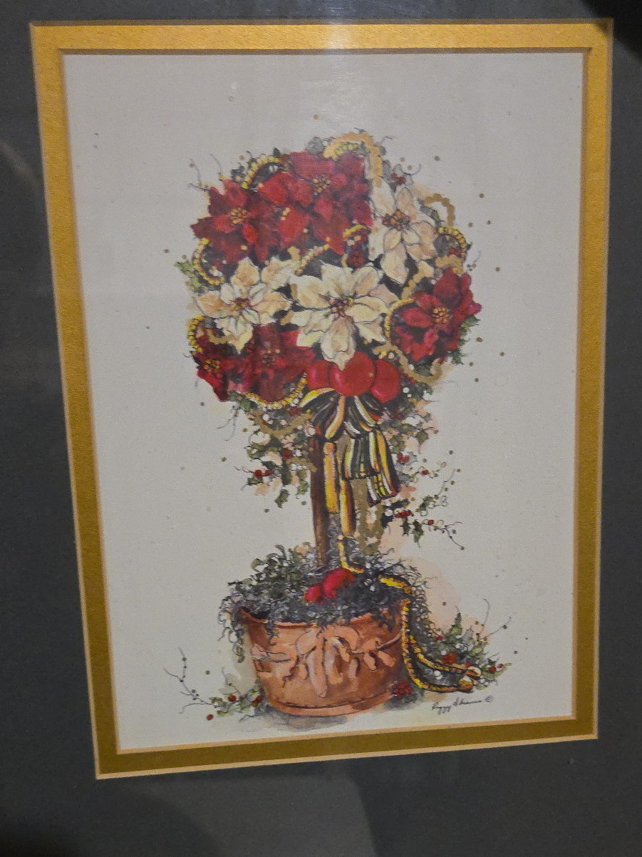 Framed Floral Topiary Print
