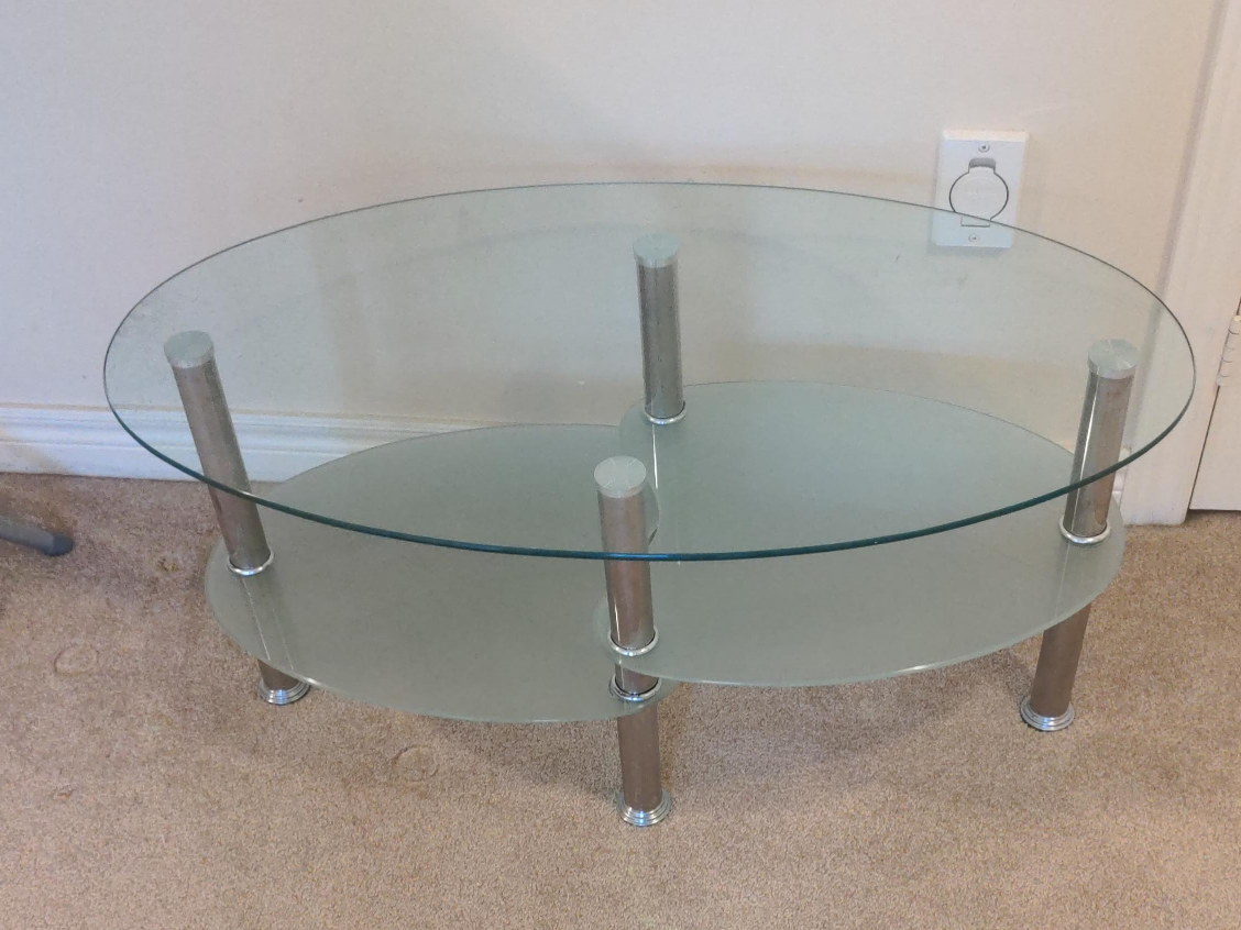 Oval Glass Coffee Table