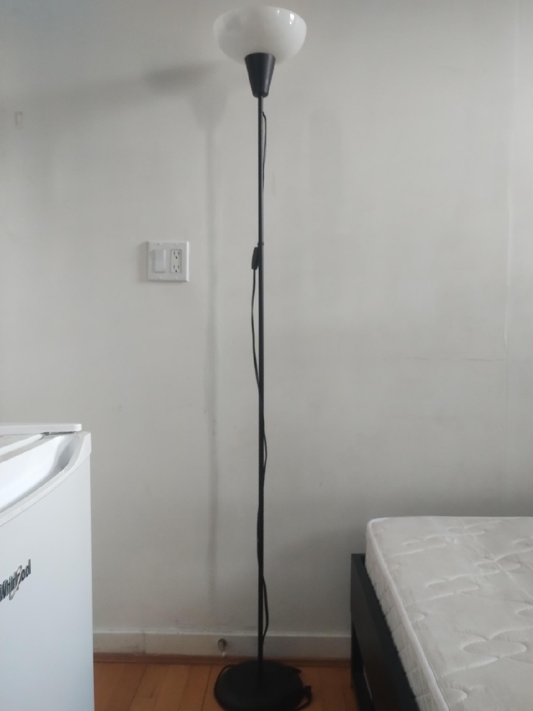 Black Floor Lamp with White Shade thumbnail
