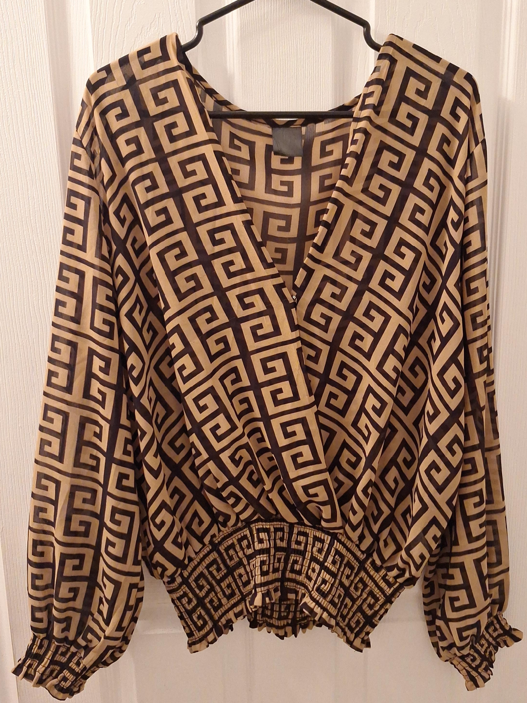 Patterned Brown Blouse thumbnail