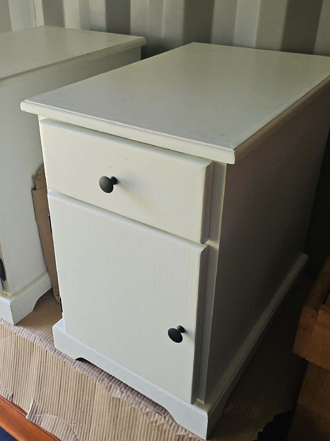 White Bedside Table with Drawer thumbnail