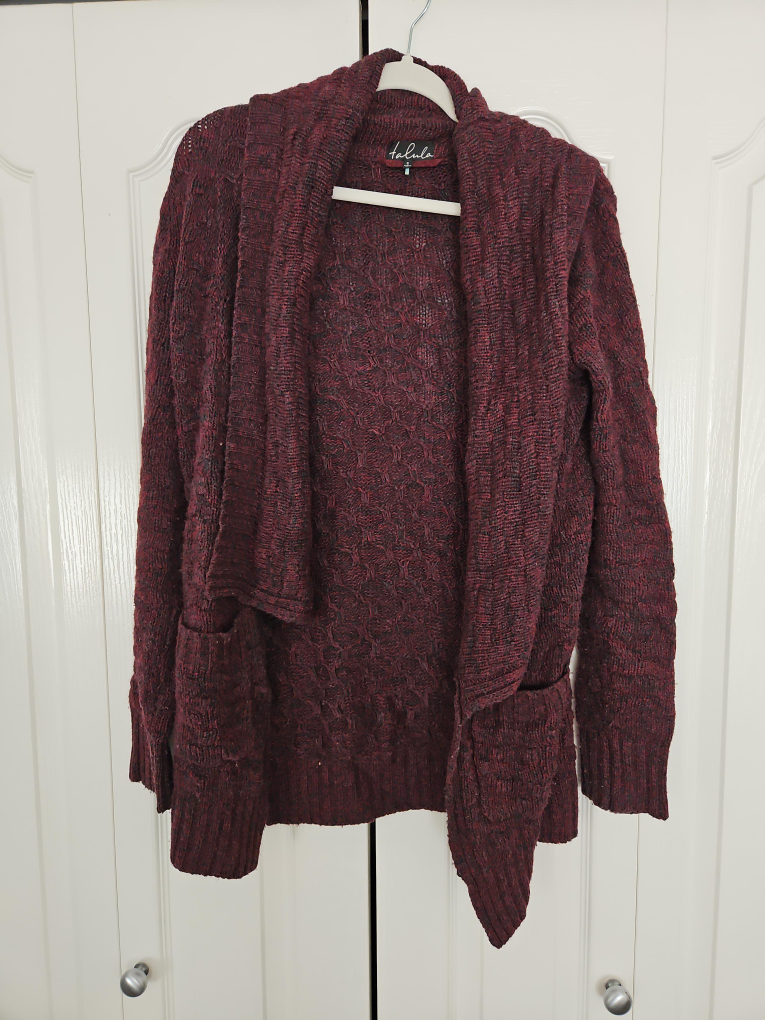 Talula Burgundy Knit Cardigan - Size S thumbnail