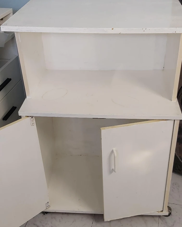 White Cabinet with Doors & Shelf thumbnail