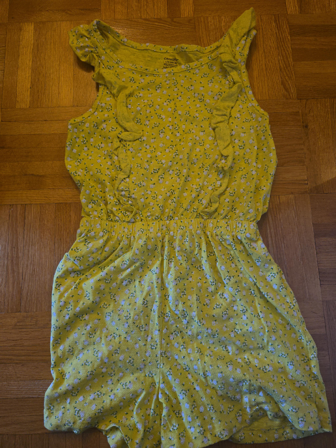 George Yellow Floral Romper - Size L (10/12) thumbnail