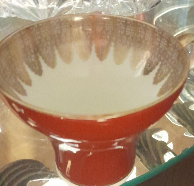 Vintage Red and Gold Dessert Bowl
