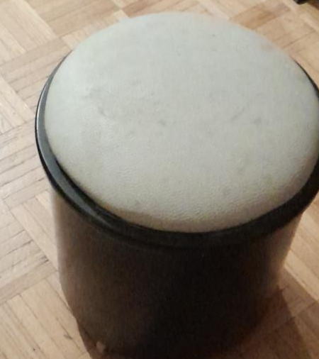 Round Padded Stool - Black+🥕 thumbnail