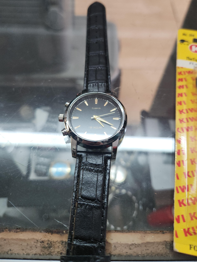 Woka Quartz Watch with Black Leather Band thumbnail