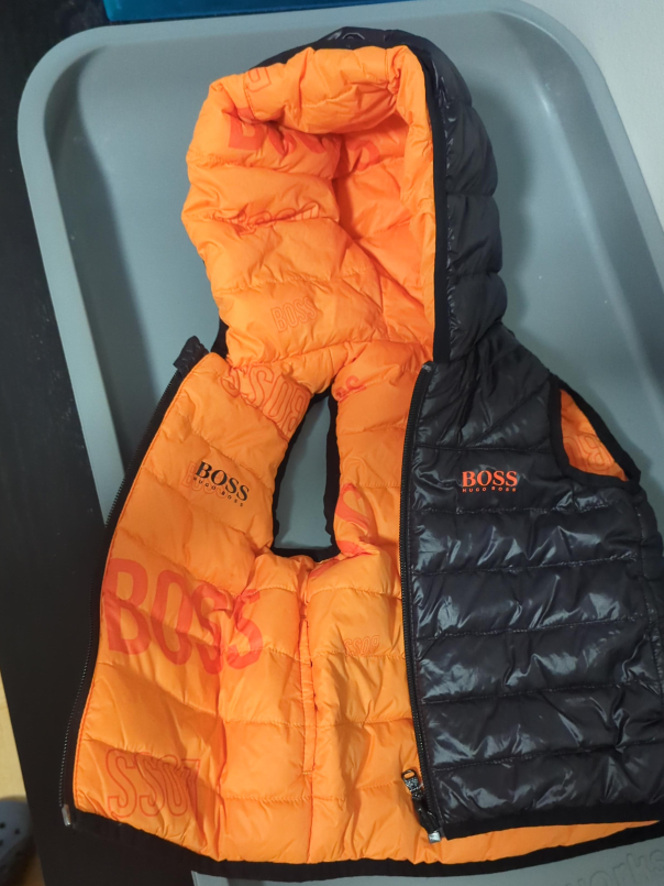 Hugo Boss Kids Black/Orange Puffer Vest thumbnail