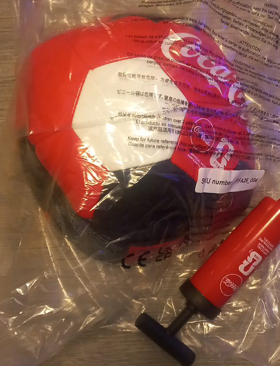 Coca-Cola Fifa World Cup 2026 Soccer Ball with Pump - New!
