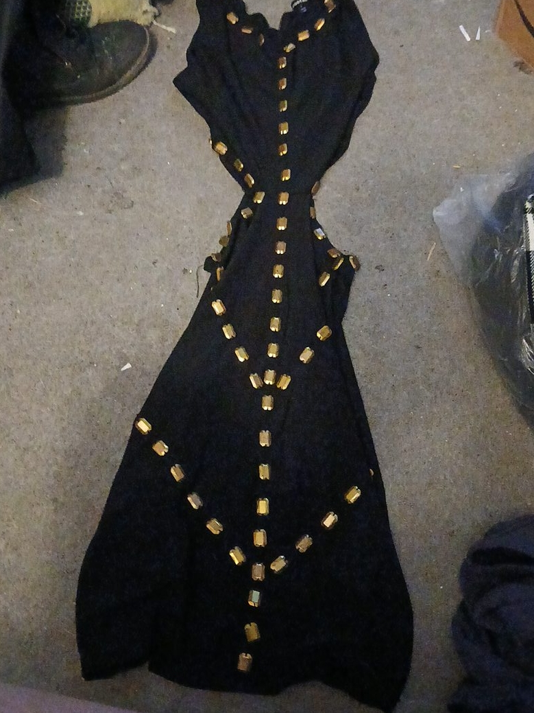 Black Dress with Gold Embellishments thumbnail