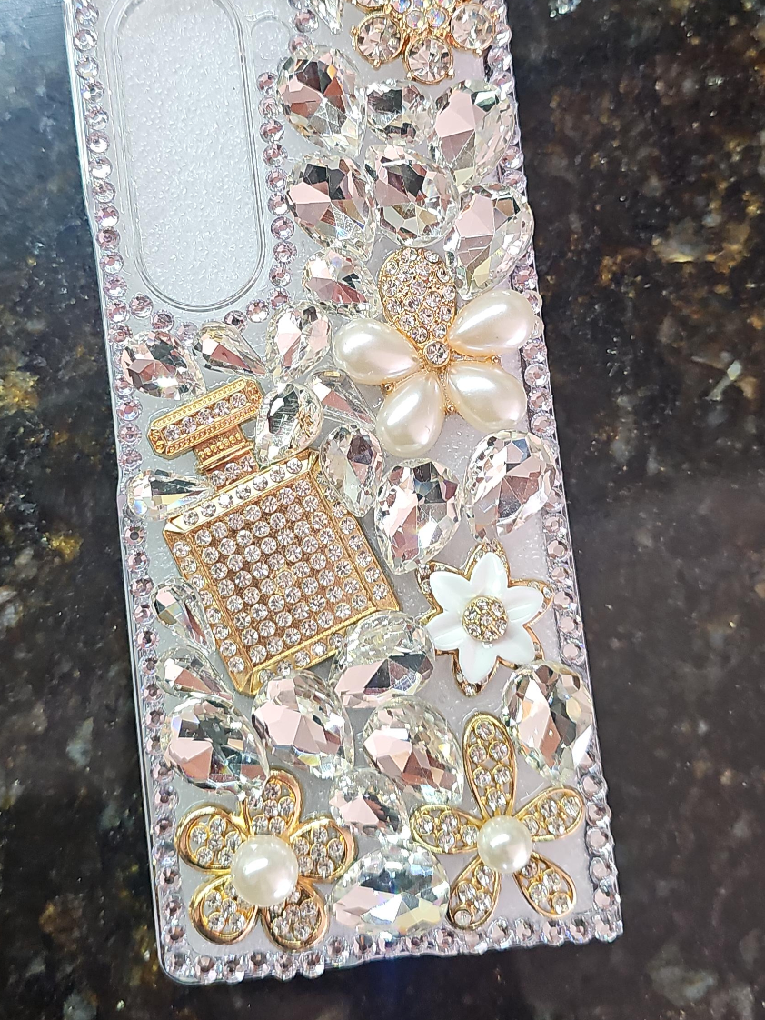 Rhinestone & Pearl Samsung Phone Case