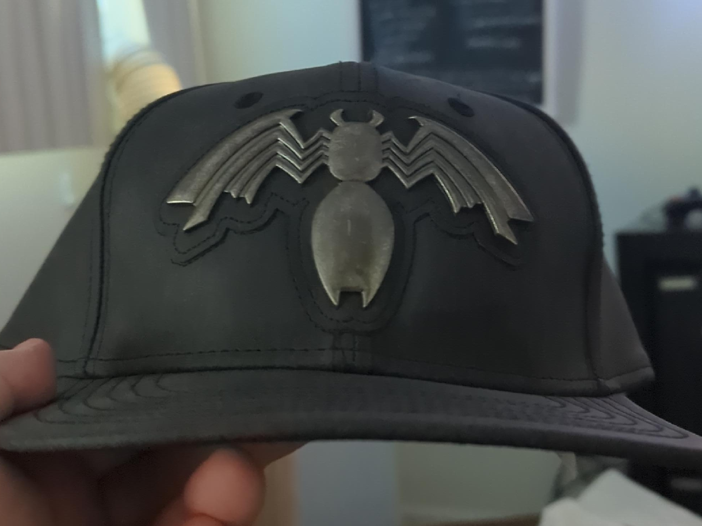 Pleather Snapback with a Metal Venom Emblem thumbnail