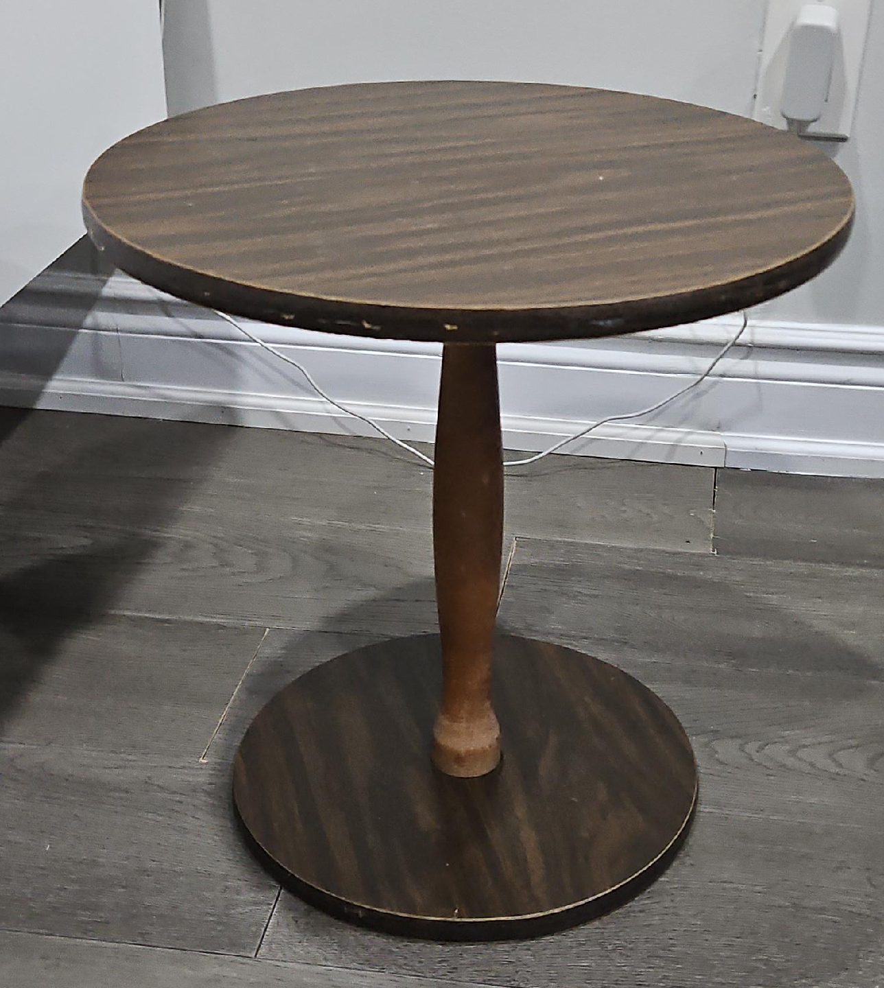 Round Side Table - Brown Wood thumbnail