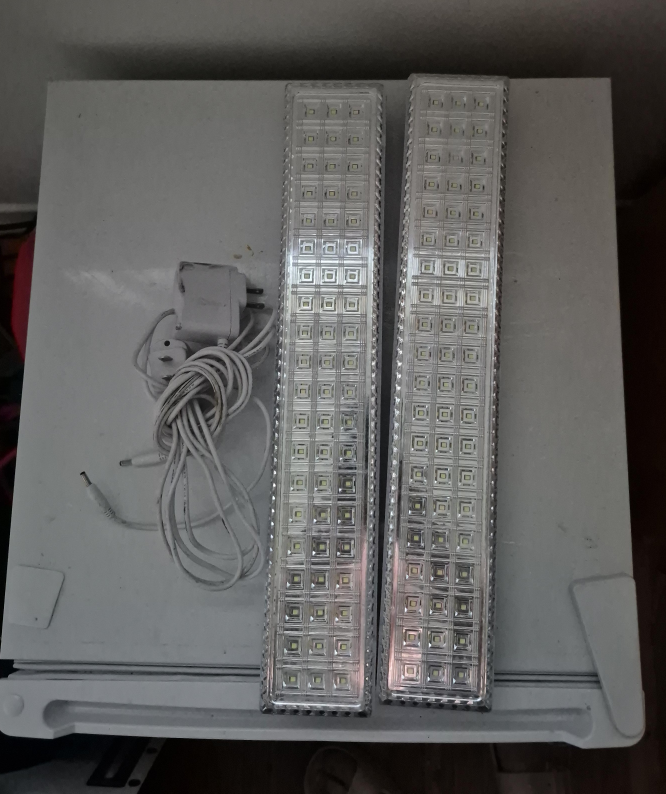 Two LED Emergency Lights with Charger