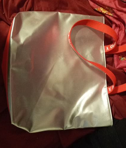 Clinique Metallic Silver Tote Bag thumbnail