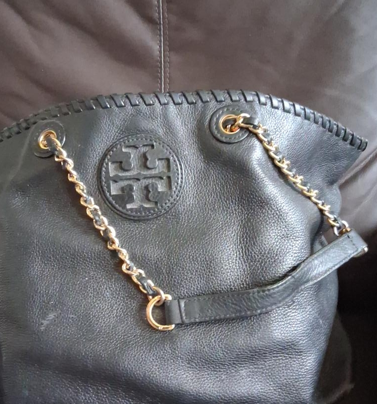 Tory Burch Black Leather Tote Bag thumbnail