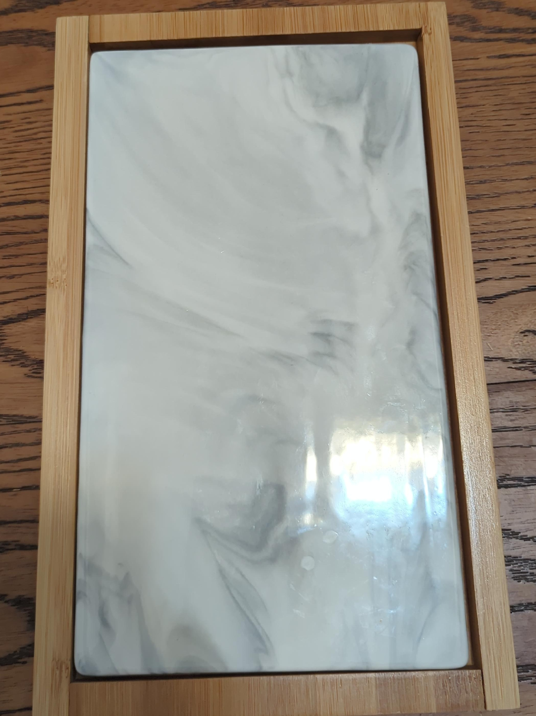 Marble pattern Tray with Bamboo Frame 🥕 thumbnail