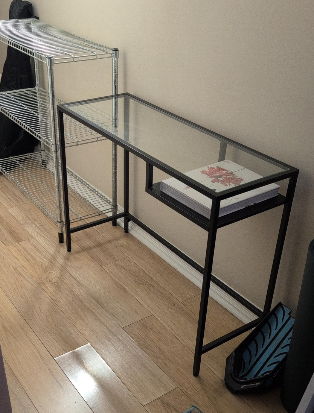 Black Metal & Glass Console Table thumbnail