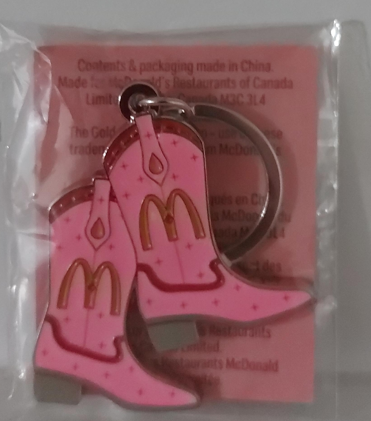 McDonald's Pink Cowboy Boots Keychain - New thumbnail