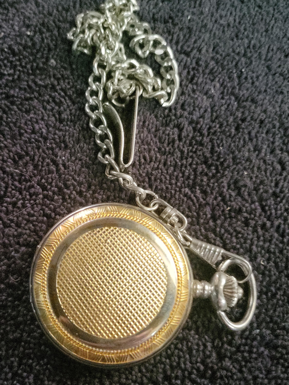 Vintage Gold Pocket Watch with Chain thumbnail