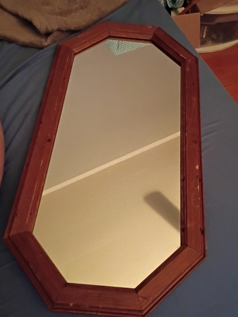Wooden Octagonal Mirror