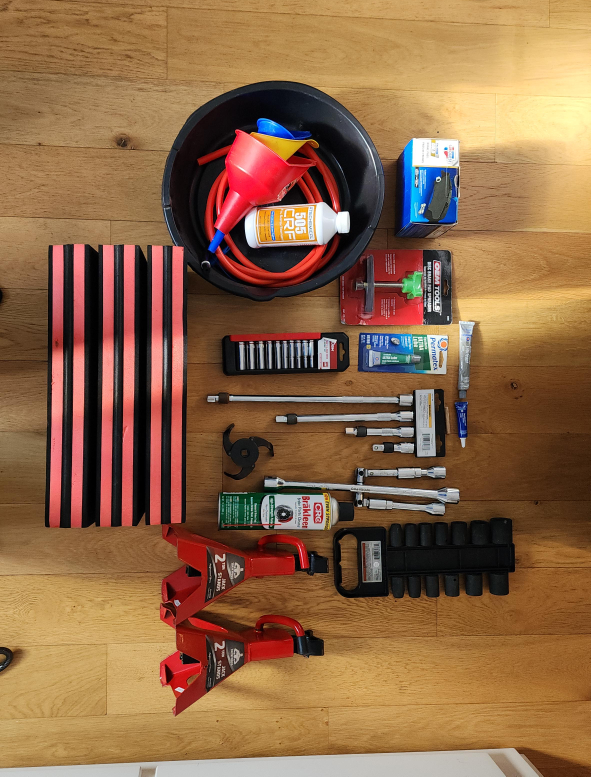 Car Tools: Jack Stands, Brake Pads, and More