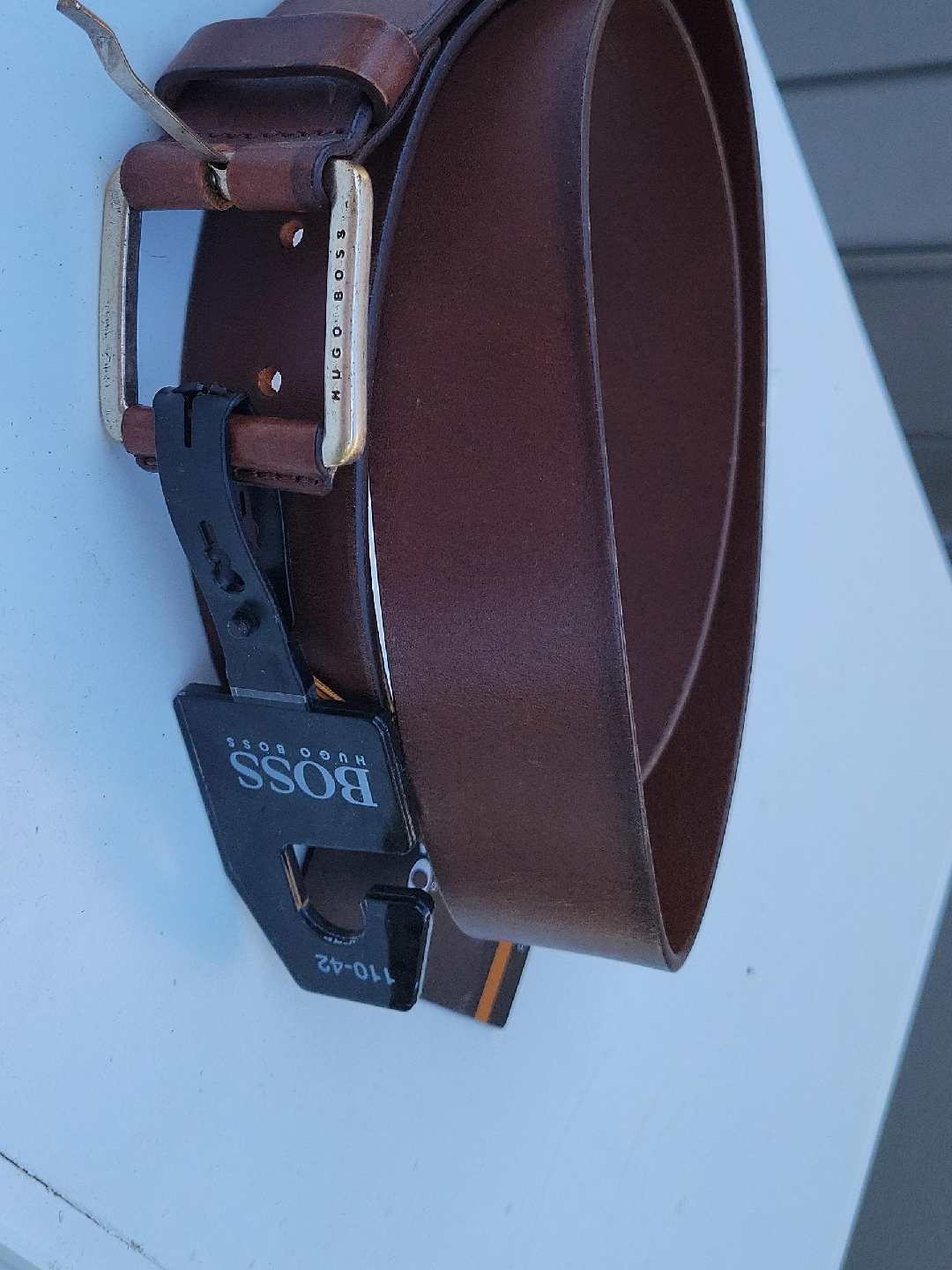 Hugo Boss Brown Leather Belt Size 110-42 thumbnail